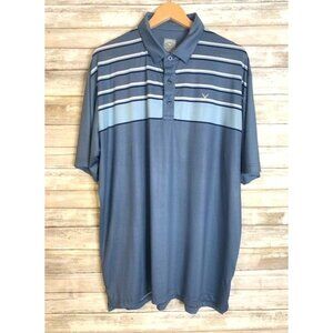 Callaway Mens Opti-Dri XL Polo Shirt Blue Striped‎ Short Sleeve Golf Attire
